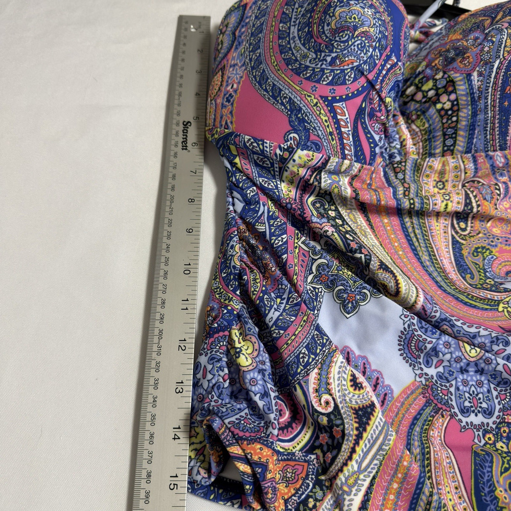 Tommy Hilfiger Halter Bandeau Tankini Top Women's Large Blue Multi - Picture 4 of 8